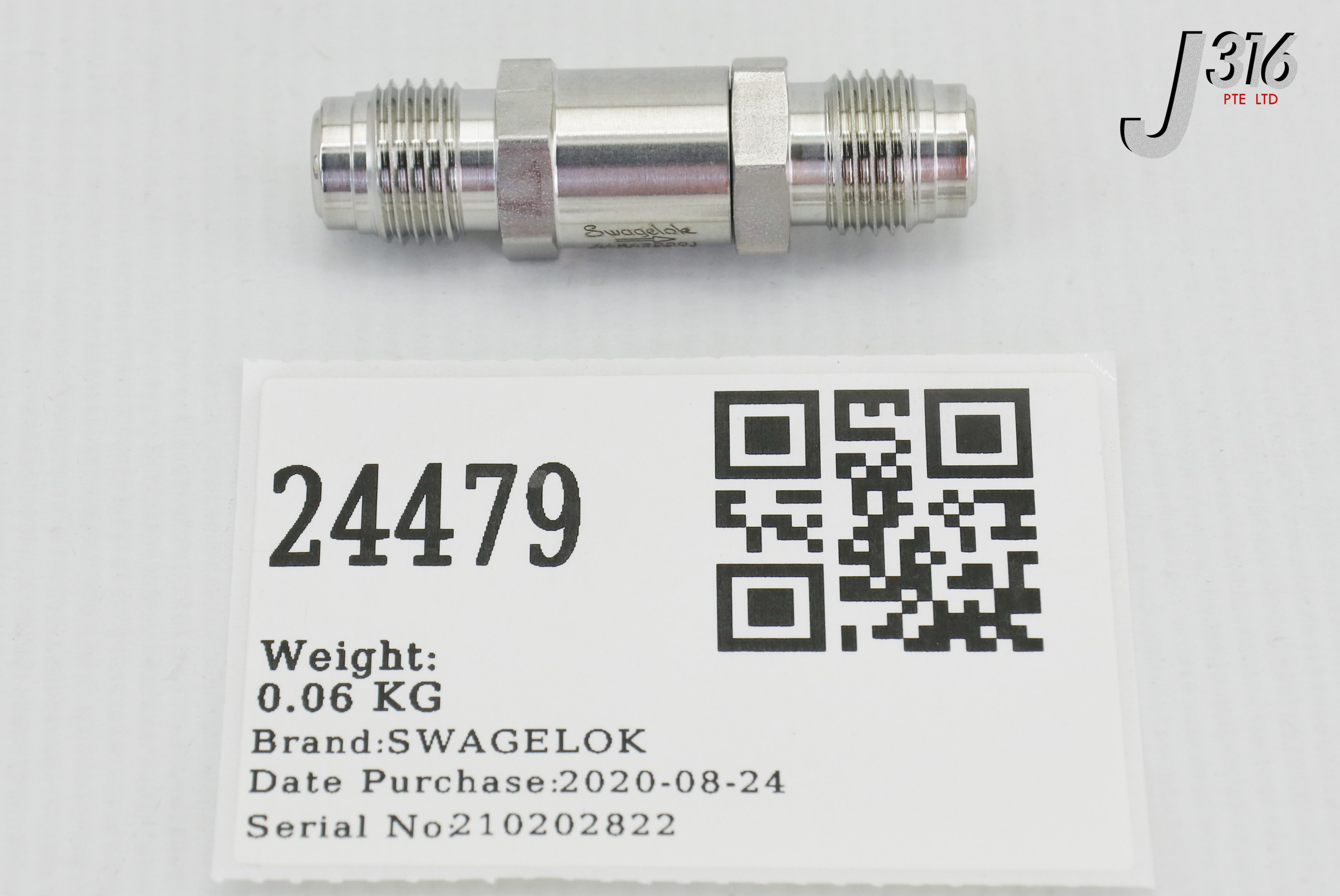 のん(^^)様 24479 SWAGELOK POPPET CHECK VLV, FIXED PR, 1/4